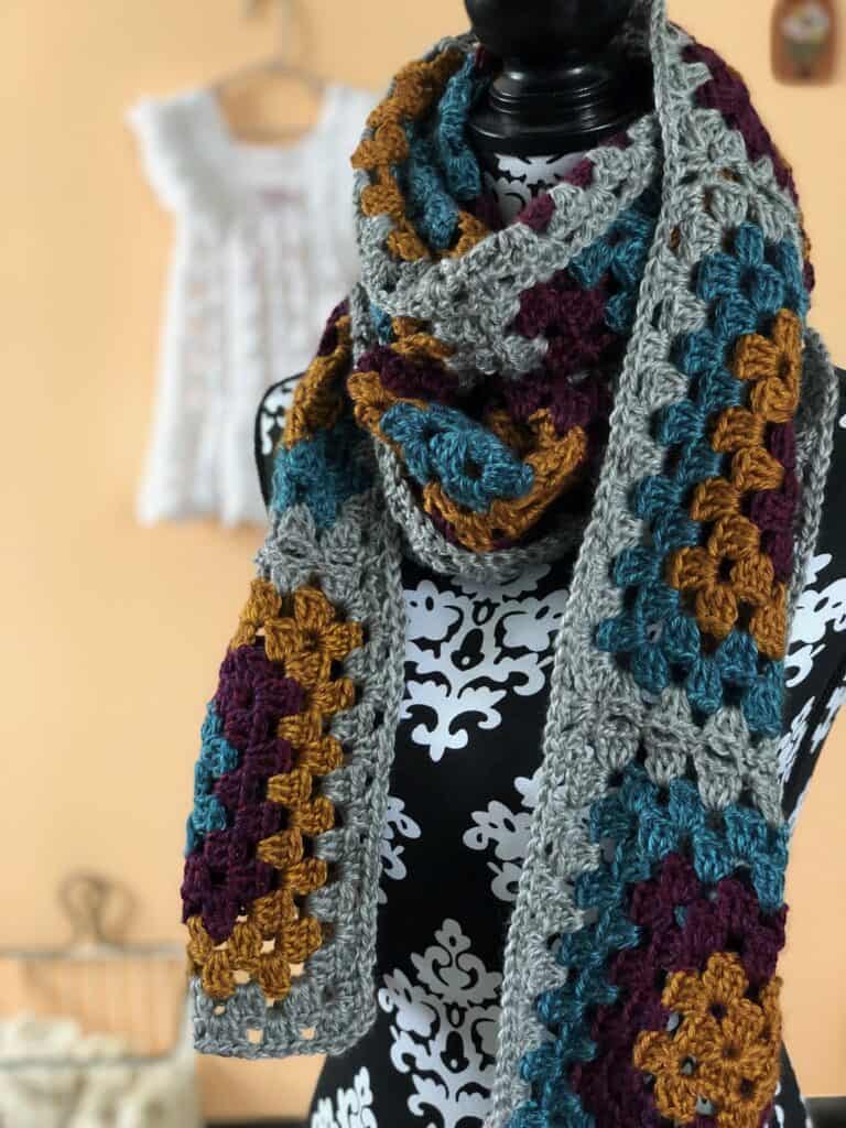 A photo of the Heartland granny scarf