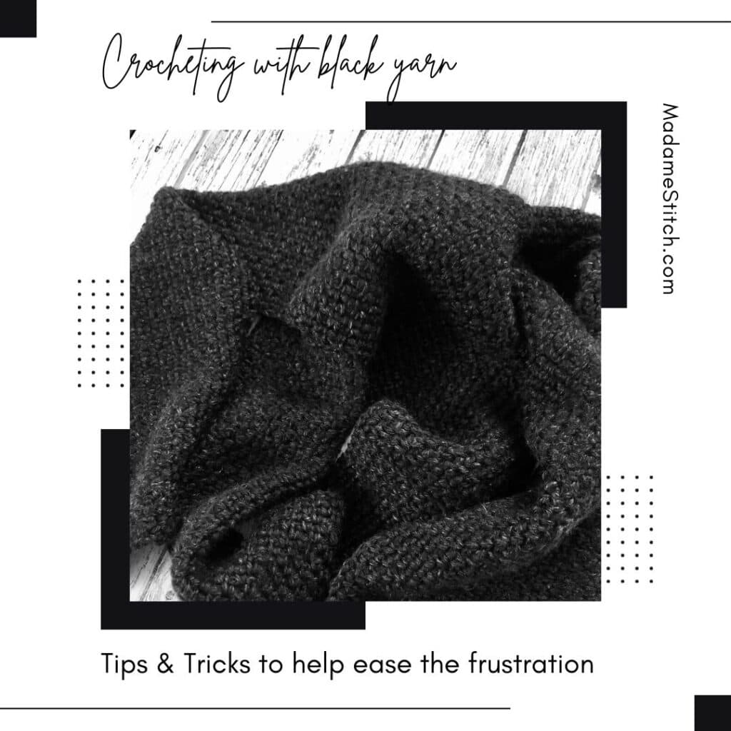 Crocheting on hard mode black eyelash yarn! 🤯 : r/crochet