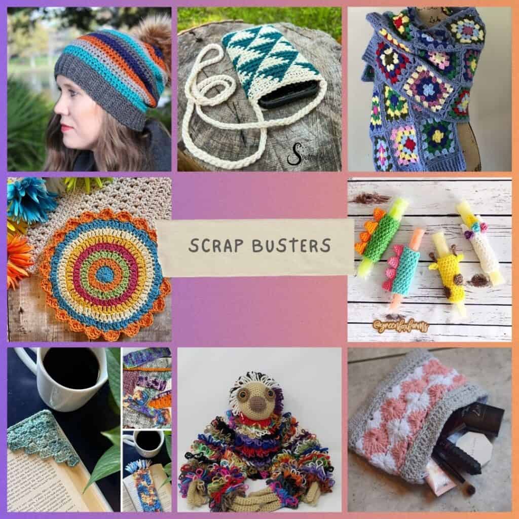 A photo of 8 scrap busting crochet patterns to use up your yarn stash