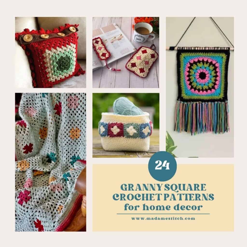 Collage Image of Granny Square Home Decor Ideas 