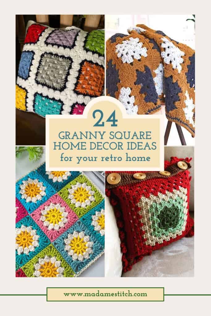 Collage of Granny Square Home Decor Ideas