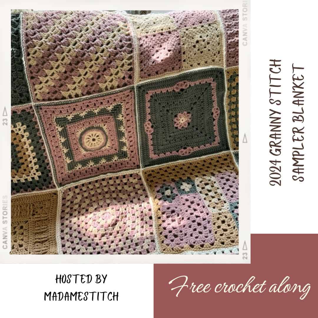 A granny stitch sampler blanket to make your home cozy and warm