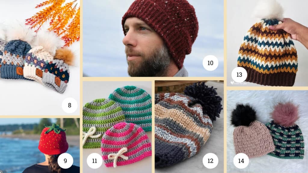 Crochet Headband, Hat, and Ear Warmer Patterns 8-14